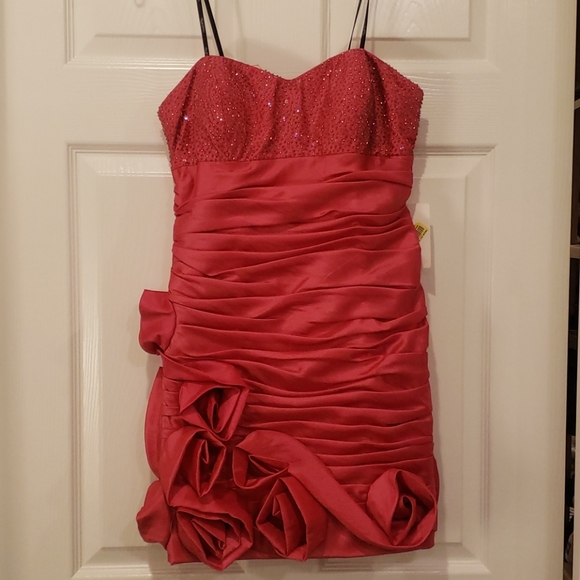 Inspire Me Pink Rose Beaded Cocktail Dress - Picture 1 of 5